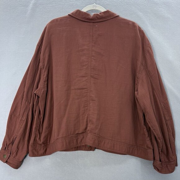 Old Navy XXL Cropped Textured Gauze Twill Utility Jacket Sedona Boho, Casual - Picture 5 of 12